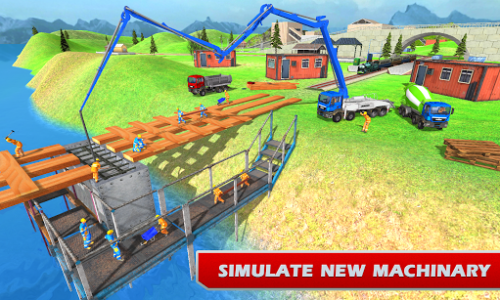 اسکرین شات بازی Train Bridge Construction: Railroad Building Sim 1