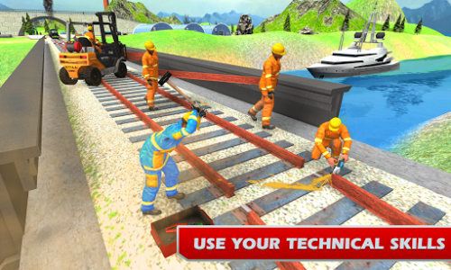اسکرین شات بازی Train Bridge Construction: Railroad Building Sim 3