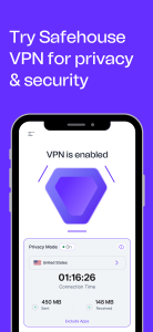اسکرین شات 1 برنامه VPN-Fast & Secure by Safehouse