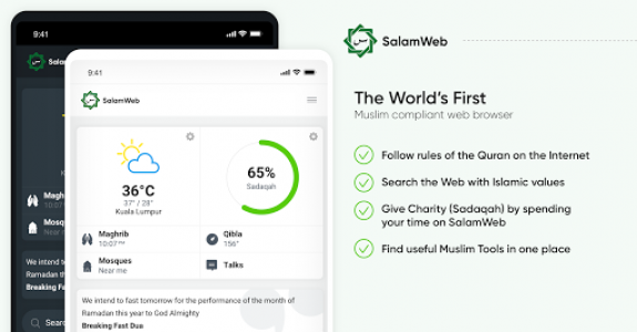 اسکرین شات برنامه SalamWeb: Browser for Muslims, Prayer Time & Qibla 8