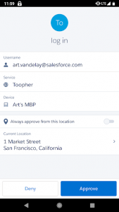 اسکرین شات برنامه Salesforce Authenticator 6