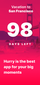 اسکرین شات 1 برنامه Hurry Day Countdown & Reminder