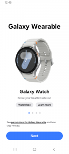 اسکرین شات برنامه Galaxy Wearable 1