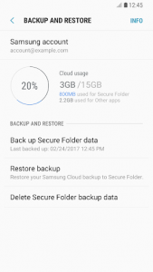 اسکرین شات برنامه Secure Folder 5