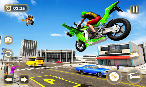 اسکرین شات بازی Light Bike Race Flying Stunts 3