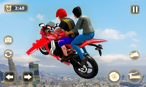 اسکرین شات بازی Light Bike Race Flying Stunts 1