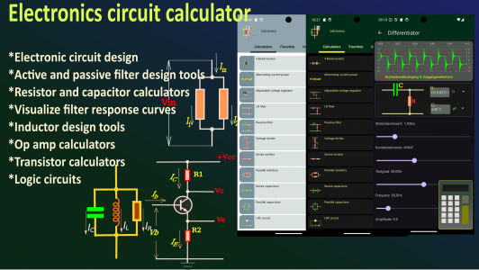 اسکرین شات برنامه Electronics circuit calculator 1