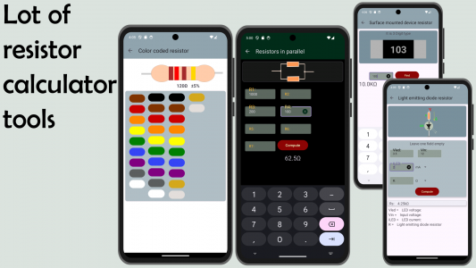 اسکرین شات 2 برنامه Electrocalc: Electronics tools