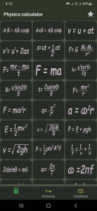 اسکرین شات برنامه Physics: Notes & calculator 3