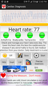 اسکرین شات برنامه Cardiac diagnosis (heart rate, arrhythmia) 2