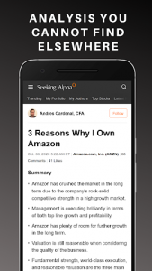 اسکرین شات برنامه Seeking Alpha: Stock Market News & Analysis 5