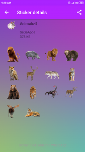 اسکرین شات برنامه Animal Sticker - WAStickersApp 2