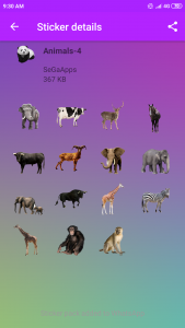 اسکرین شات برنامه Animal Sticker - WAStickersApp 5