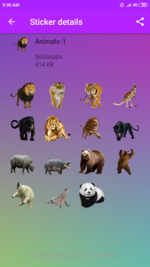 اسکرین شات برنامه Animal Sticker - WAStickersApp 4