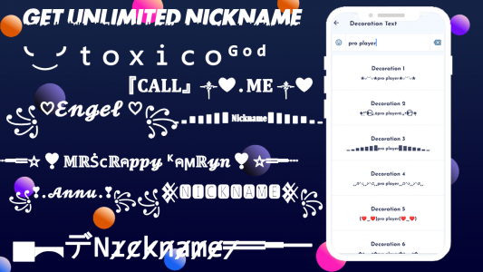 اسکرین شات 1 برنامه Gaming Fancy Name : Nickname