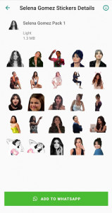 اسکرین شات برنامه Selena Gomez Stickers App 2