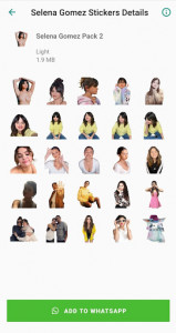 اسکرین شات برنامه Selena Gomez Stickers App 3