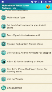 اسکرین شات برنامه Mobile Phone Touch Screen Problem Help Tips Tricks 5