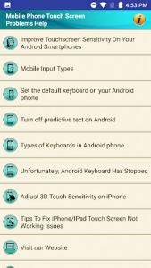 اسکرین شات برنامه Mobile Phone Touch Screen Problem Help Tips Tricks 3