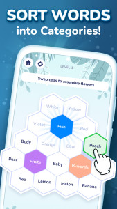 اسکرین شات 1 بازی Hexa Words: Sort Associations