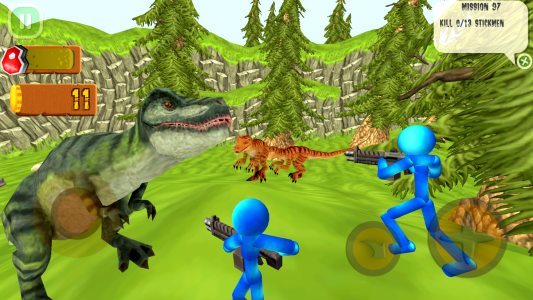 اسکرین شات 1 بازی Stickman Dinosaur Hunter