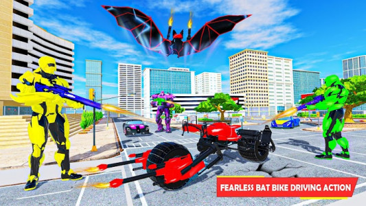 اسکرین شات برنامه Flying Bat Robot Bike Transforming Robot Games 5