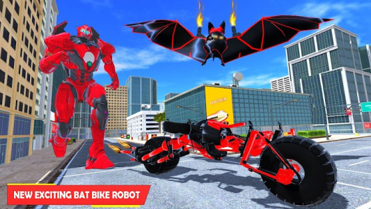 اسکرین شات برنامه Flying Bat Robot Bike Transforming Robot Games 3