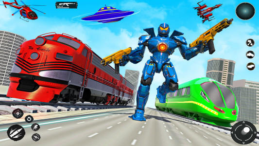 اسکرین شات برنامه Train Robot Transform Car Game 4