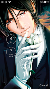 اسکرین شات برنامه Sebastian Anime Black Theme Butler Screen Lock 2