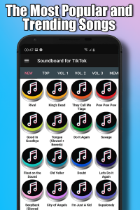 اسکرین شات برنامه TikSong - Popular and Trending Songs Soundboard 1