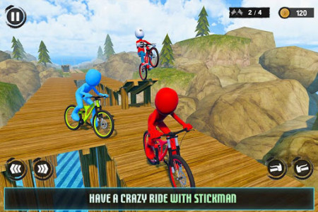 اسکرین شات برنامه Uphill Stickman BMX Bicycle Stunts 3