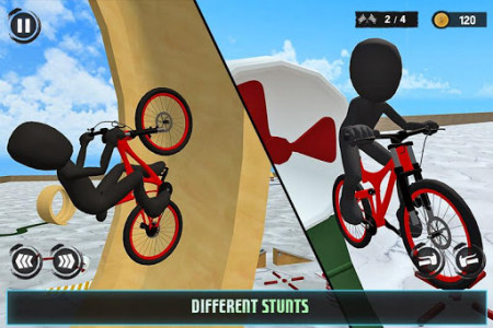اسکرین شات برنامه Uphill Stickman BMX Bicycle Stunts 5