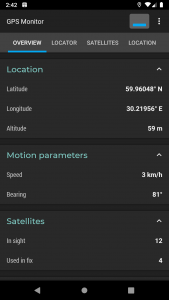 اسکرین شات 1 برنامه GPS Monitor: satellite data