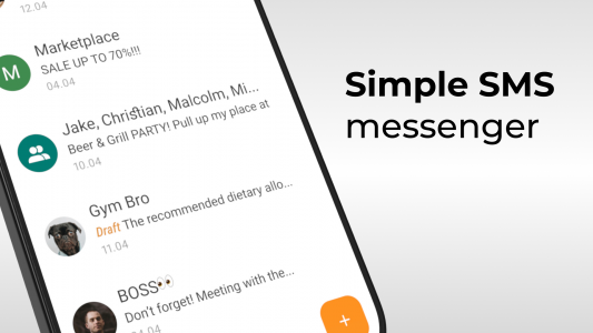 اسکرین شات 1 برنامه Simple SMS Messenger