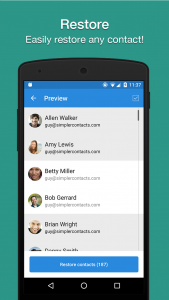 اسکرین شات برنامه Easy Contacts Backup & Restore 5