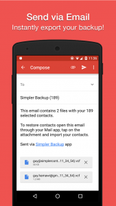 اسکرین شات برنامه Easy Contacts Backup & Restore 2