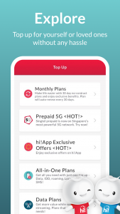 اسکرین شات برنامه Singtel Prepaid hi!App 2