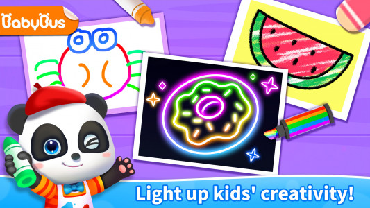 اسکرین شات بازی Baby Panda's Glow Doodle Game 1