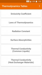 اسکرین شات برنامه Thermodynamics Tables 1