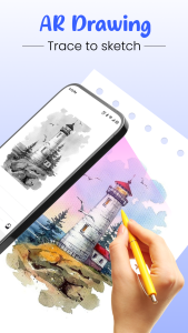 اسکرین شات 2 برنامه AR Drawing Sketch Trace Paint