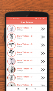 اسکرین شات برنامه How to Draw Tattoos Sketch 1
