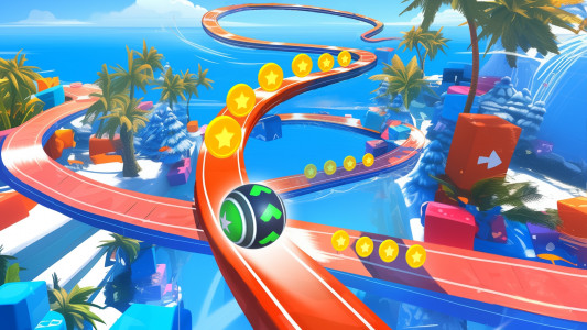 اسکرین شات 1 بازی 3D Super Rolling Ball Race