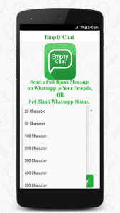 اسکرین شات برنامه Empty Chat - Send Blank Text 3