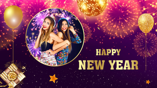 اسکرین شات 1 برنامه New Year Photo Frame & Quotes