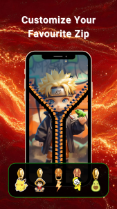 اسکرین شات 3 برنامه Zipper Lock Screen - Zip Style