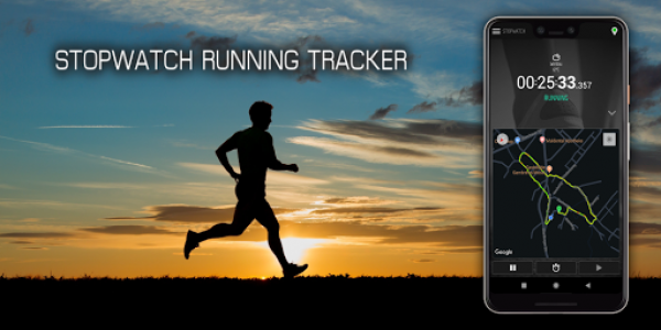 اسکرین شات برنامه Stopwatch Run Tracker - Running, Jogging, Cycling 1