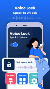 اسکرین شات 1 برنامه Voice Lock : Speak to Unlock