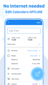 اسکرین شات 8 برنامه Calendar: Schedule Planner