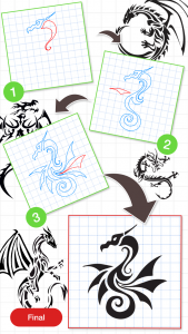 اسکرین شات برنامه How To Draw Dragon - Easy Step 2