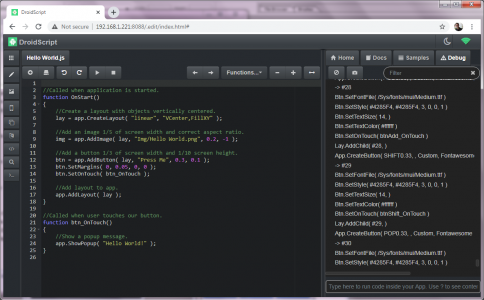 اسکرین شات برنامه DroidScript: JS and Python IDE 5